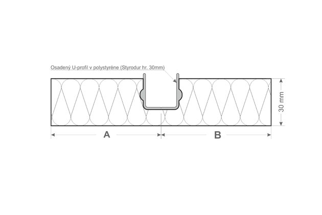 Štartovací U profil s polystyrénem - SUP-23