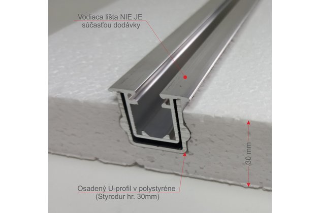 Štartovací U profil s polystyrénem - SUP-23