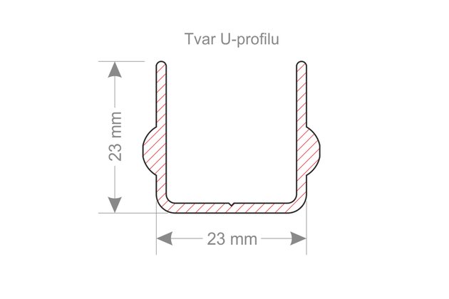 Startovací U profil bez polystyrenu - SU-23